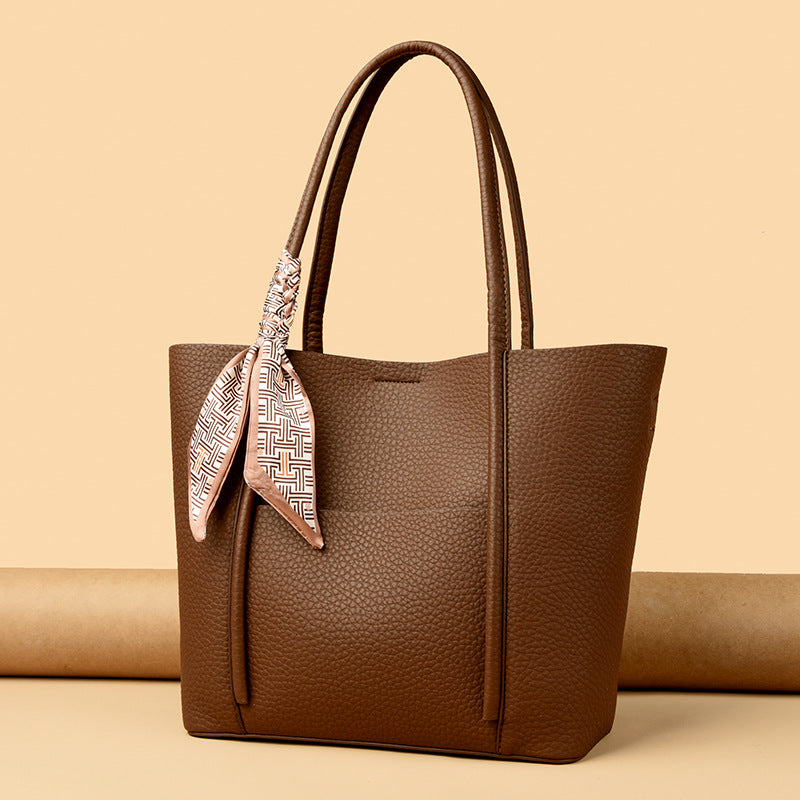 Textured Leather Tote Bag
