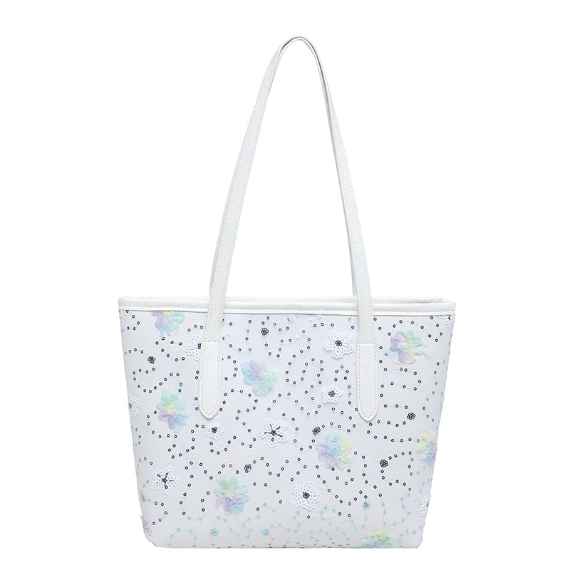 WoFloral Embellished Tote Bag