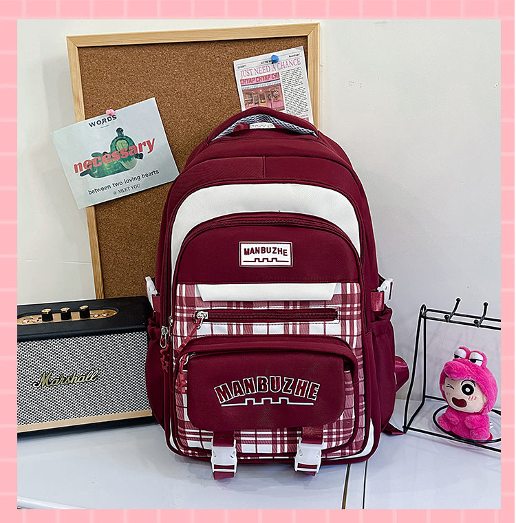 Casual Lightweight School Backpack-https://detail.1688.com/offer/1046959332111.html-Calm Wears-Red-Calm Wears