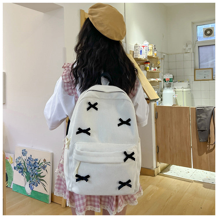 Backpack with Playful Ribbon Design