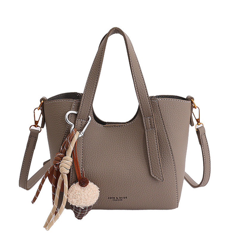 Women's mini handbag in an elegant design with charming pendant-https://detail.1688.com/offer/1008093752563.html-Calm Wears-Gray-Size: without pendant-Calm Wears