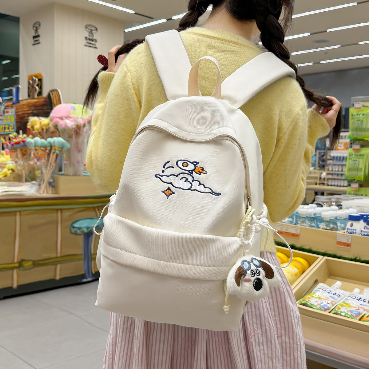 Everyday backpack with unique embroidery design