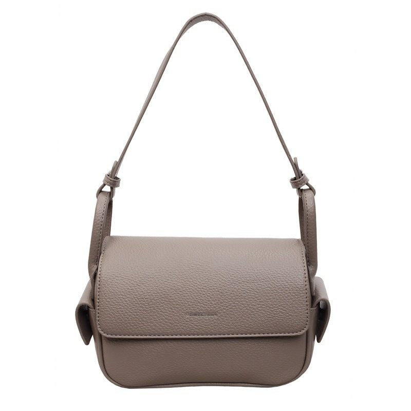 Women’s shoulder bag made of soft, textured leather with adjustable shoulder strap-https://detail.1688.com/offer/1015135723712.html-Calm Wears-Gray-nothing-Calm Wears