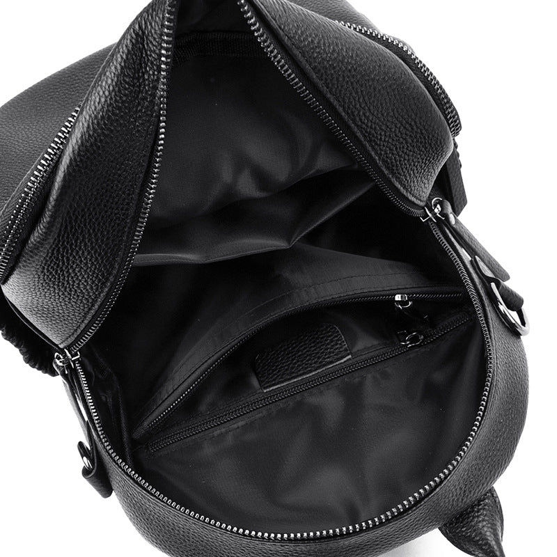 Multi-Functional Textured Leather Backpack