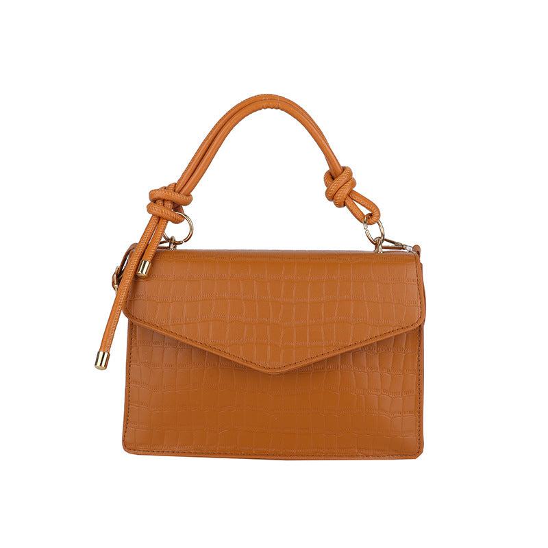 Crocodile-Embossed Handcrafted Crossbody Bag