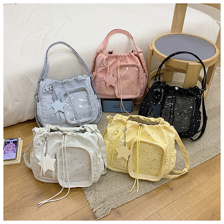 Stylish Multi-Pocket Drawstring Tote Bag