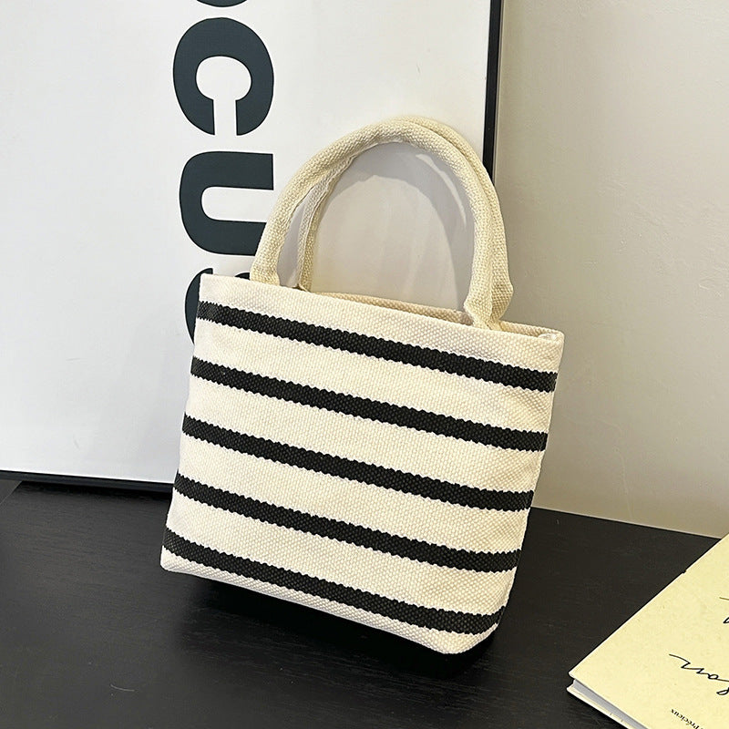 WoStriped Canvas Tote Bag