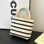 WoStriped Canvas Tote Bag