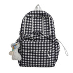 Charming Checked Pattern Backpack