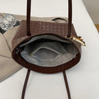Ladies elegant braided Tote Bag-https://detail.1688.com/offer/964410202280.html-Calm Wears-Braun-Size: Single package without tag-Calm Wears