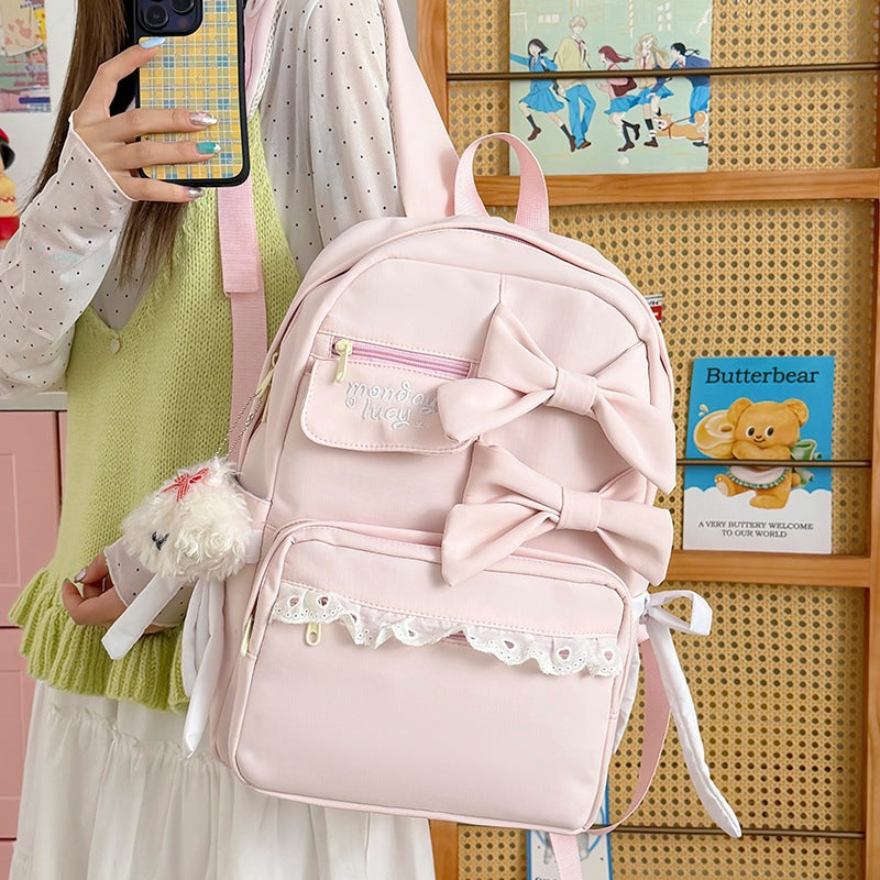 Cute Bow-Detail Backpack