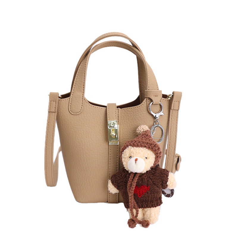 Women's mini handbag with playful animal charm-https://detail.1688.com/offer/998639940951.html-Calm Wears-Khaki-Size: with tag-Calm Wears