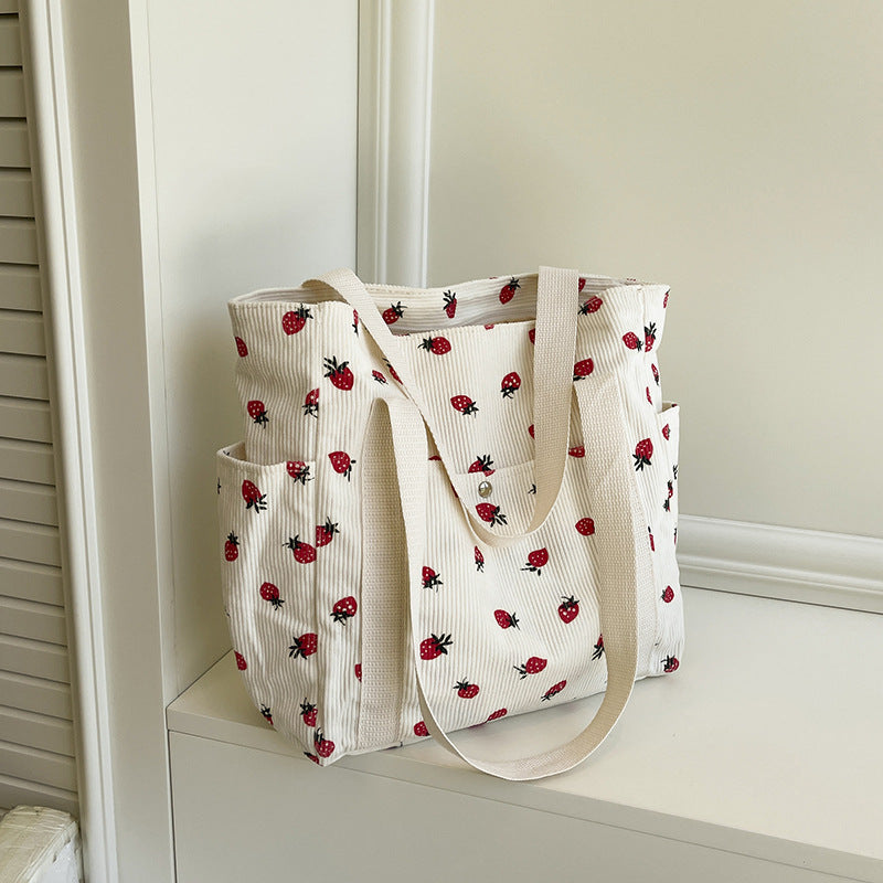 WoFloral Patterned Canvas Shopping Tote Bag