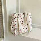 WoFloral Patterned Canvas Shopping Tote Bag
