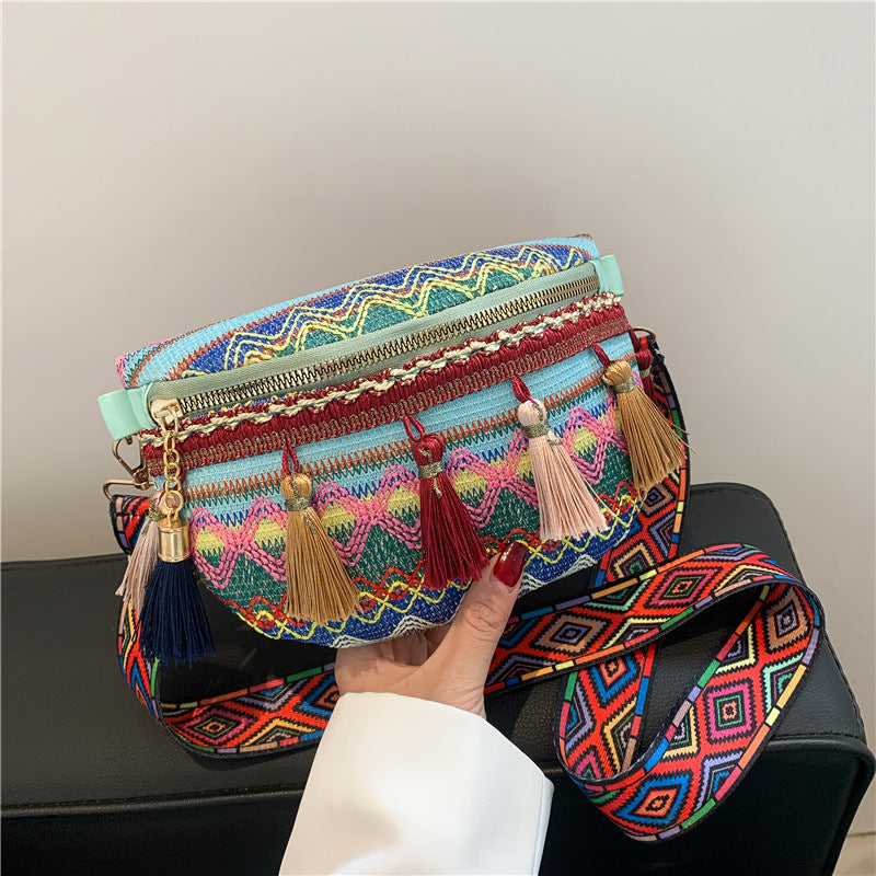 Colorful Embroidered Crossbody Bag
