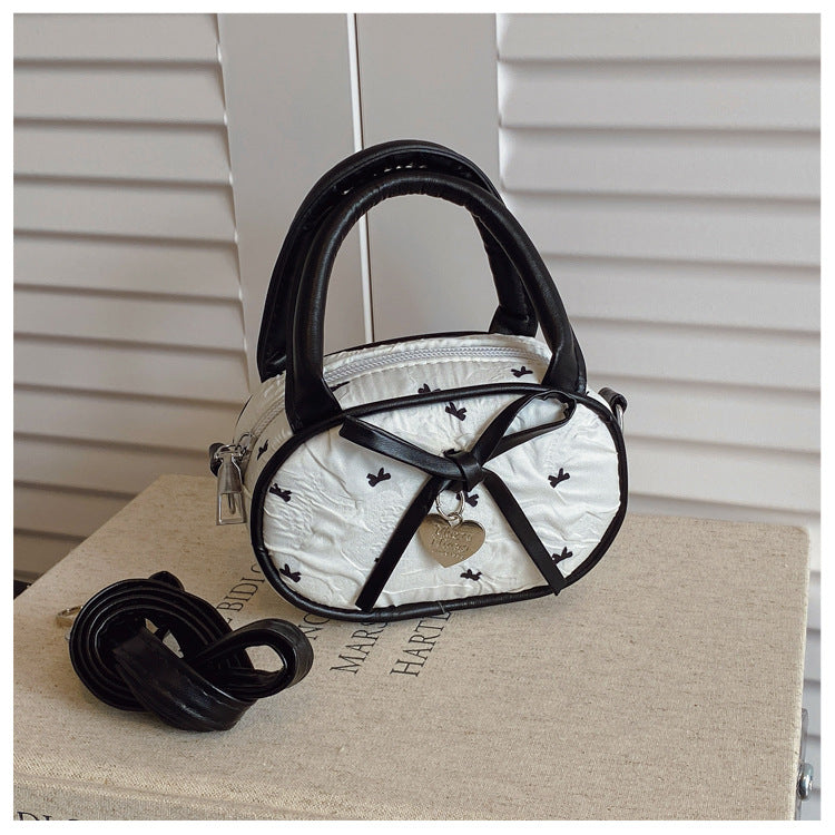 Quilted Mini Handbag with Heart Detail