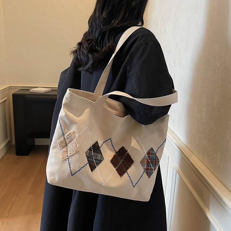 Decorative Patterned Canvas Tote Bag