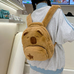 Plush Capybara Character Backpack