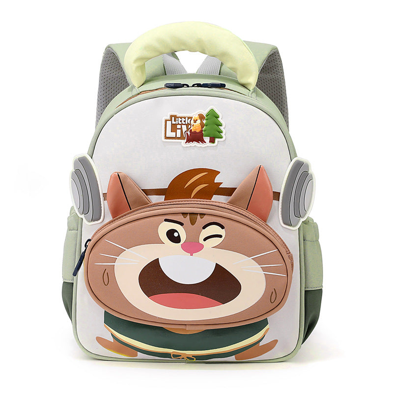 Children's Cartoon-Themed School Backpack-https://detail.1688.com/offer/1066220122335.html-Calm Wears-Gray Green-Calm Wears