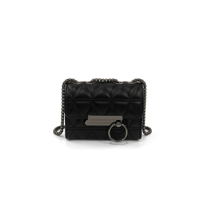 Women's clutch bag with elegant quilting and fine chain strap
