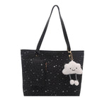 Women's large tote bag with sparkling star design and detachable cosmetic pouch-https://detail.1688.com/offer/1027807811512.html-Calm Wears-Rosa-Size: With pendant-Calm Wears