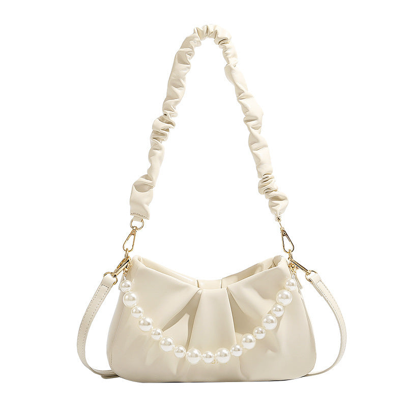 Elegant Pearl-Accent Sling Bag