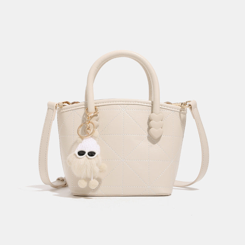 Women's Mini Handbag with Playful Chain Pendant