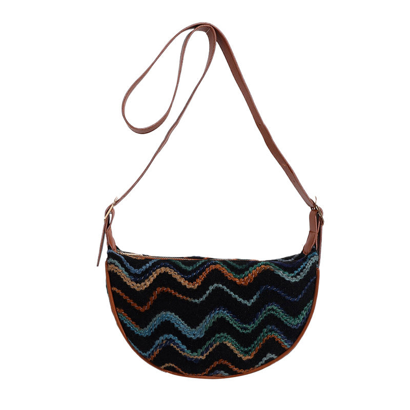 Vintage-Inspired Woven Crossbody Bag