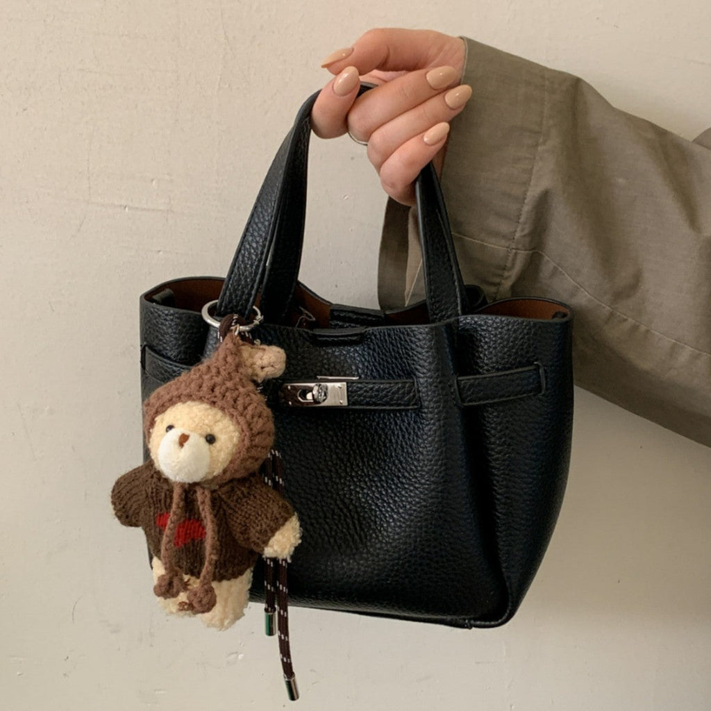 Women’s Mini Handbag with Cute Plush Pendant