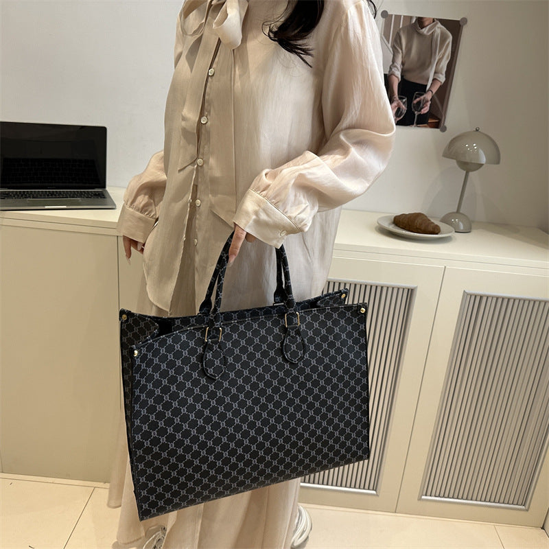 Women elegant tote bag with high-quality monogram design-https://detail.1688.com/offer/923738887916.html-Calm Wears-Black-nothing-Calm Wears