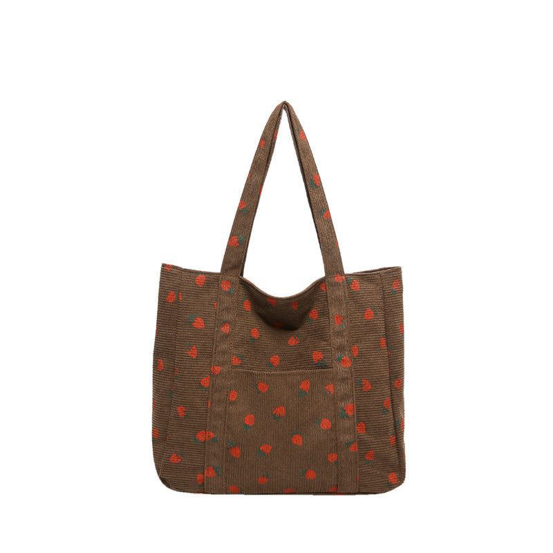 WoStylish Corduroy Shopping Tote