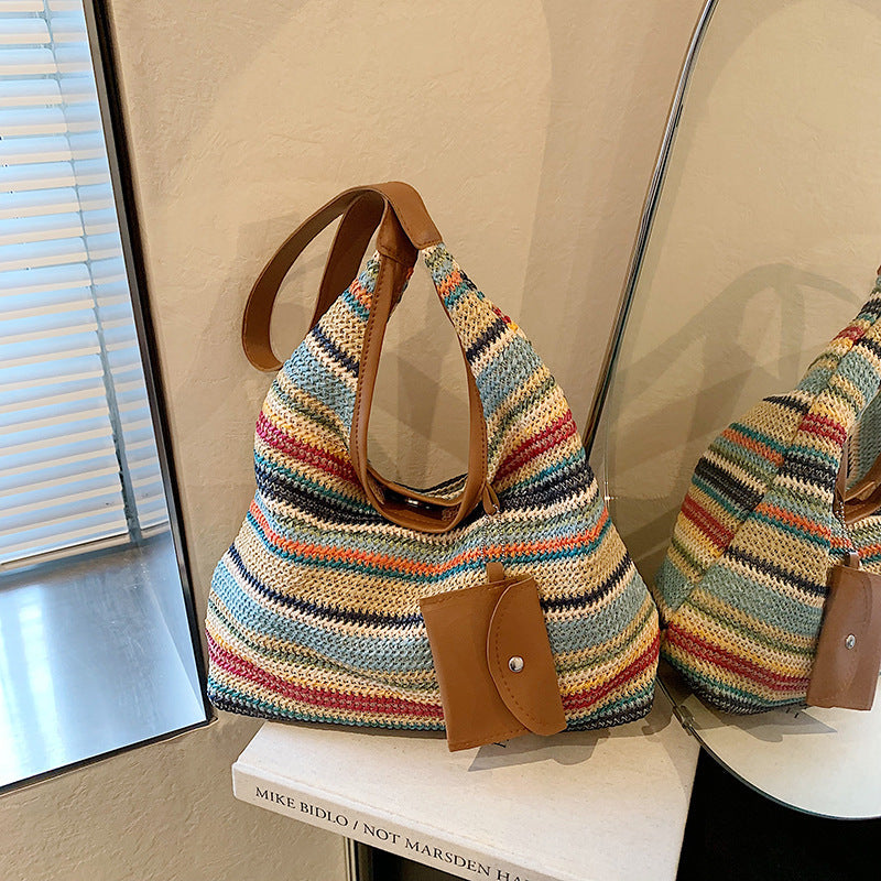 Colorful shoulder bag made of cotton with a practical additional pocket-taschenschmied20260417-Calm Wears-Blue-Calm Wears