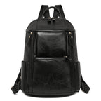 Elegant Multi-Compartt Faux Leather Backpack