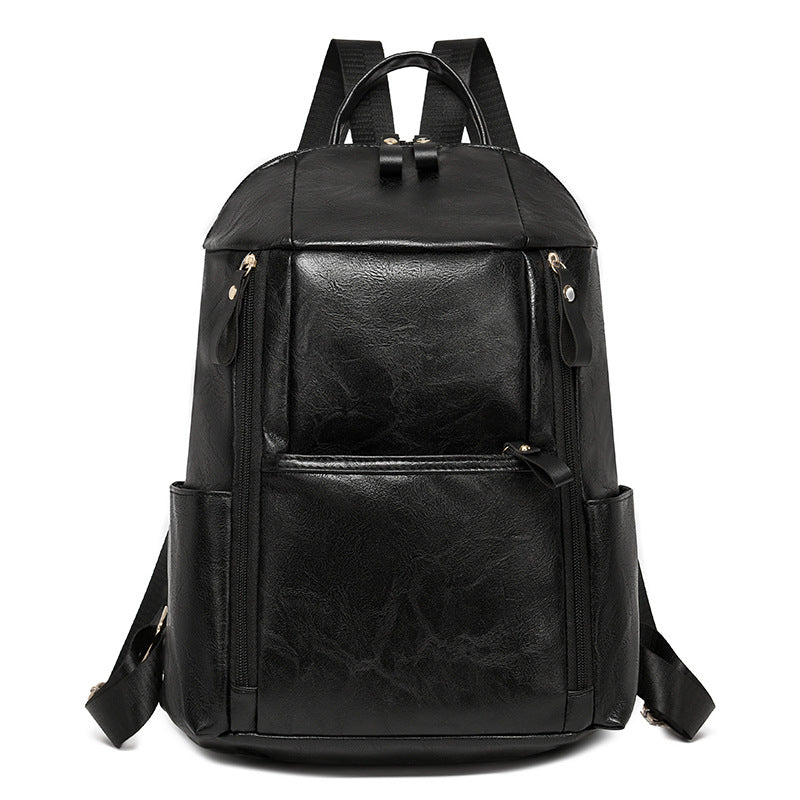 Elegant Multi-Compartt Faux Leather Backpack