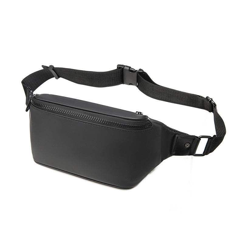 Waist bag made of water-repellent material with ergonomic design