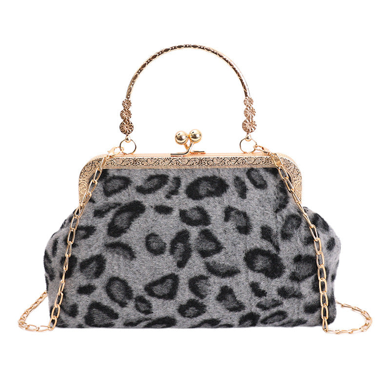 WoElegant Leopard Print Evening Handbag