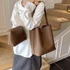 Ladies elegant Tote Bag with modern closure-https://detail.1688.com/offer/995598564070.html-Calm Wears-Braun-nothing-Calm Wears