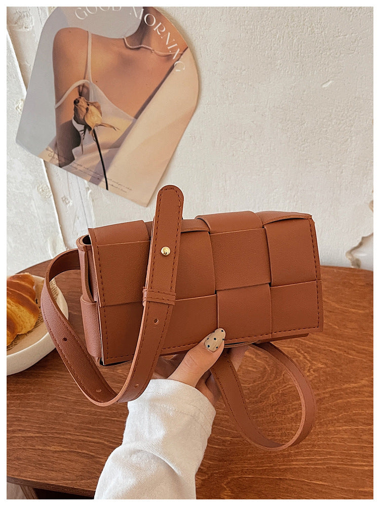 Woven Leather Crossbody Purse