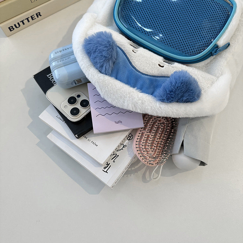 Plush backpack with bunny design