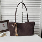 Suede Shoulder Tote Bag