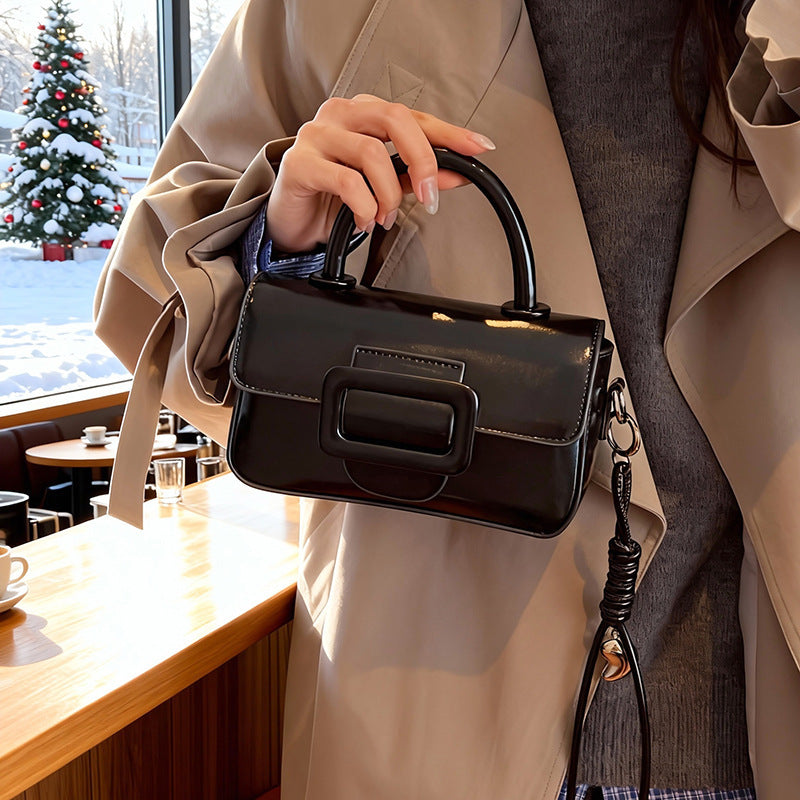 Women’s mini handbag with detachable shoulder strap and modern design-https://detail.1688.com/offer/1007254135606.html-Calm Wears-Black-Size: without pendant-Calm Wears
