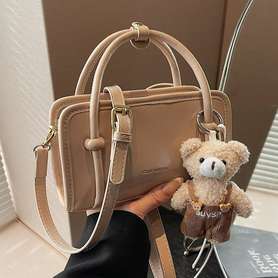 Women's mini handbag with cute bear charm