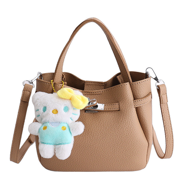 Ladies mini handbag with detachable cosmetic pouch