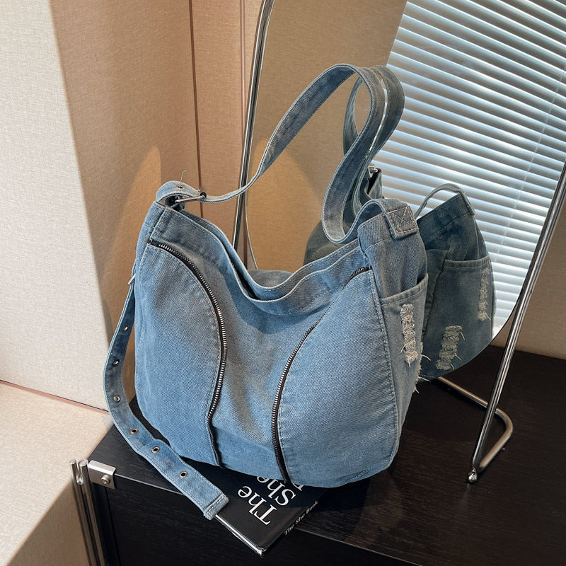 Fashionable Denim Shoulder Bag Calm Wears
