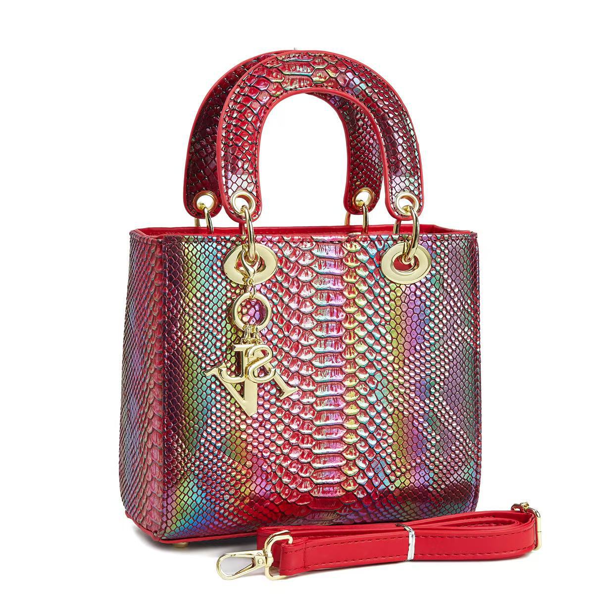 Ladies elegant mini handbag in modern snakeskin look with removable shoulder strap-https://detail.1688.com/offer/1041274952074.html-Calm Wears-Rot-15-Calm Wears