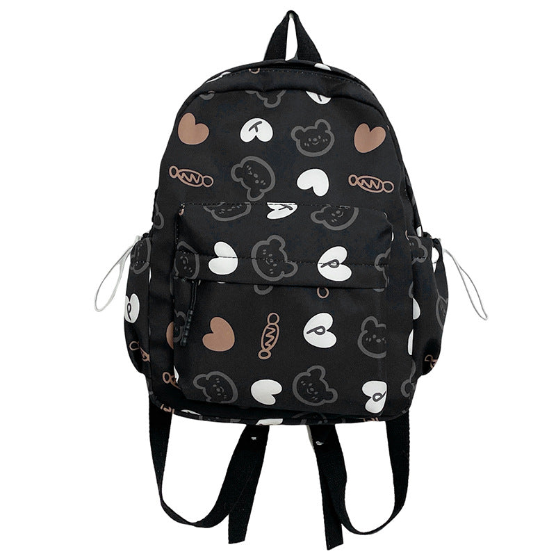 Cute Character Print School Backpack