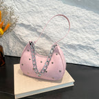 Chic Heart-Embellished Shoulder Bag