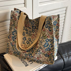 Women's tote bag with floral embroidery design and sturdy handles-https://detail.1688.com/offer/810077843072.html-Calm Wears-Rosa-nothing-Calm Wears