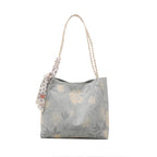 Floral Patterned Shoulder Tote Bag