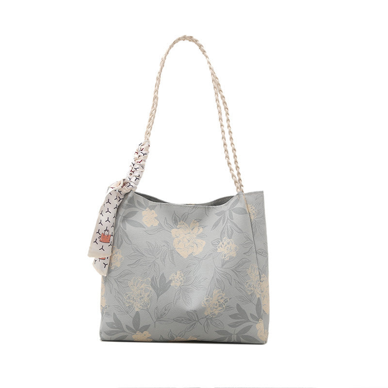 Floral Patterned Shoulder Tote Bag